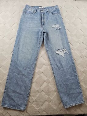 Levi's 94 Baggy Jeans Womens 29 Distressed Light Wash Denim Rigid Straight Leg